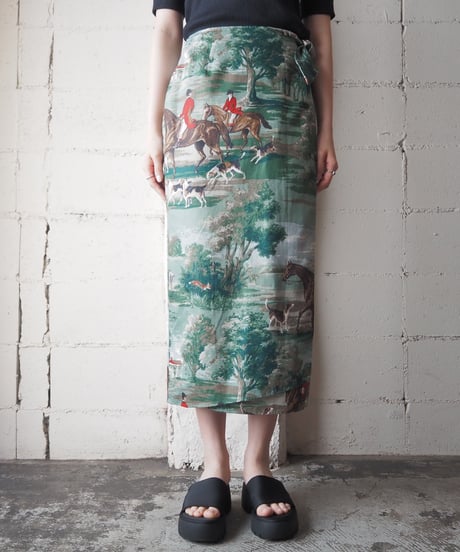 Horse Riding Pattern Wrap Skirt GNBR