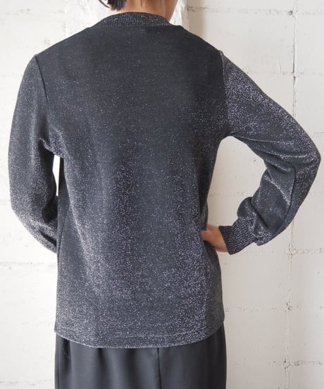 Crew Neck Lame Sweater BKSV
