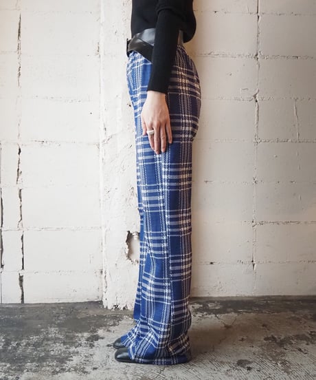 Check Flared Easy Pants BLWH