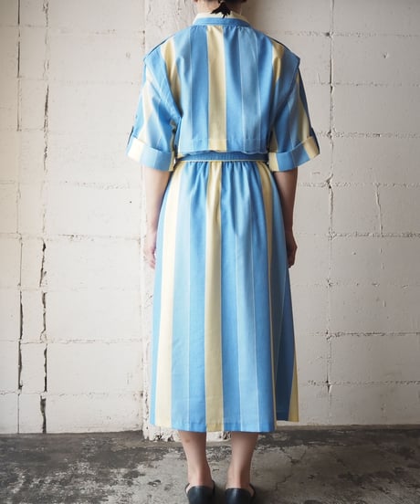 1970's Stripe Shirt Dress BL