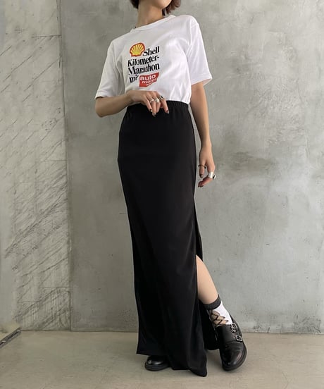 Side Slit Tight Easy Skirt BK
