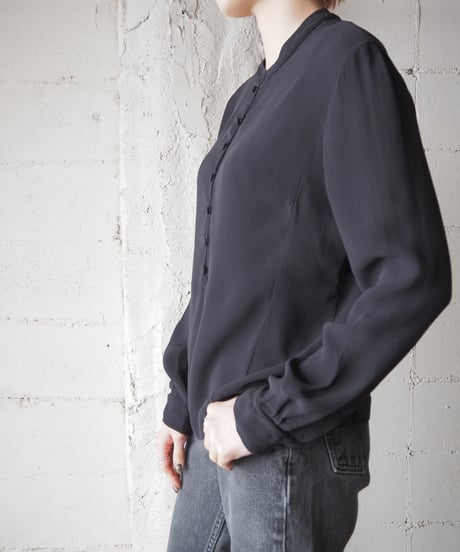 EMPORIO ARMANI Hulf Band Collar Shirt BK