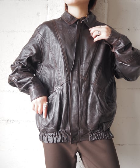 Waist Gather Leather Jacket BR