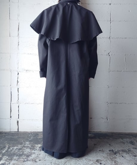 Removable Cape Collar Duster Coat BK