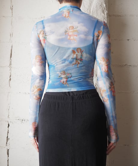 Mock Neck Sheer Cutsewn Angel LBL