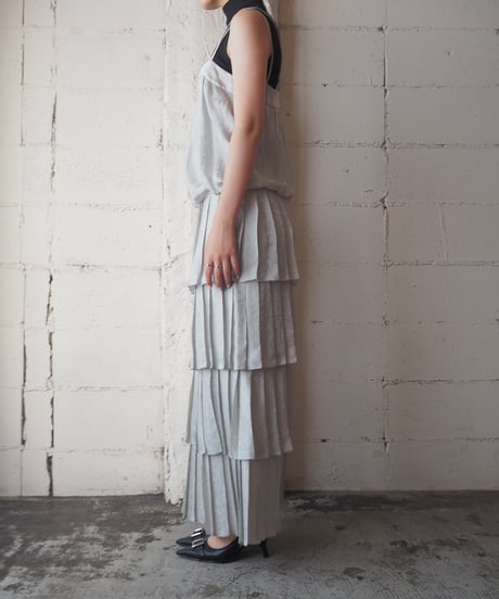 EMPORIO ARMANI Pleated Tiered Camisole Dress GR