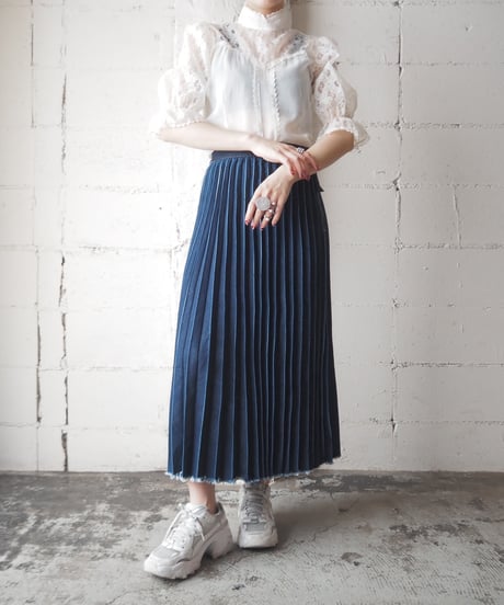 Lace Sleeve Stand Collar Blouse IV