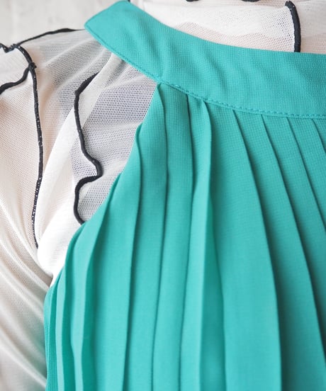 Halter Neck Pleated Dress LGN