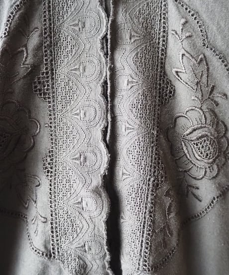 EURO Flower Embroidery Night Dress BK