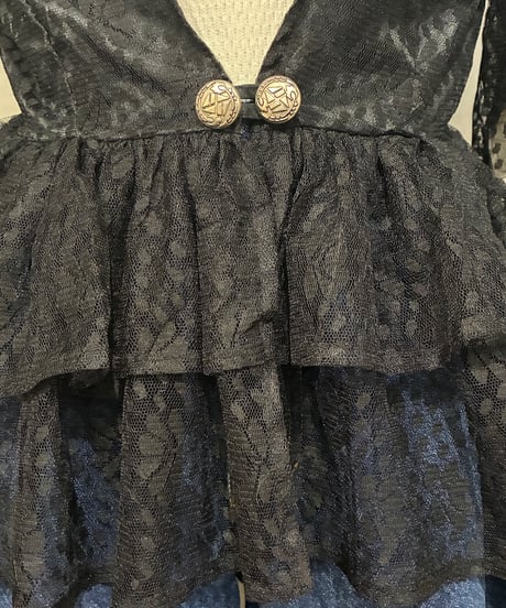 Sheer Lace Peplum Flare Tops BK