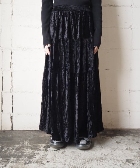 Velour Easy Tiered Skirt BK