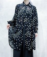 Dot Pattern Sheer Shirt BK