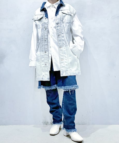 DIESEL N/S Metallic × Bleach Denim Dress WHSVNV