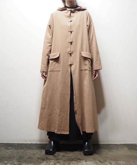 China Button Hooded Coat CM