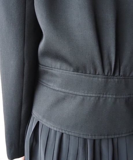 Open Satin Collar Short Jacket BK