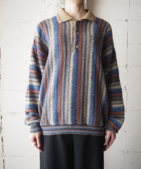 Stripe Polo Knit BEBLOR