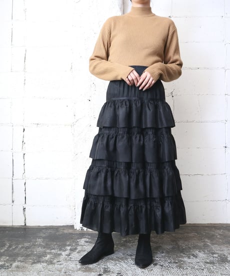 Tiered × Pleated Skirt BK