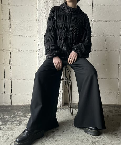 Shirring Design Blouson Jacket BK