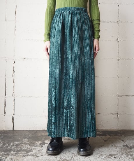 Pleated Velour Skirt GN
