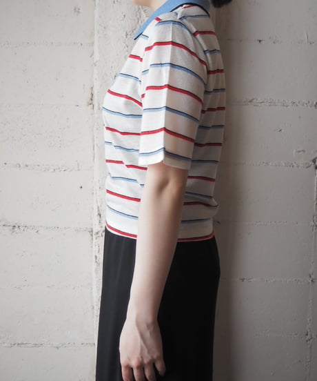 REMAKE FREDPERRY Stripe Poloshirt WH BL RE