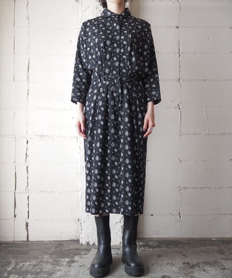1980's Dolman Sleeve Pattern Shirt Dress BKWH