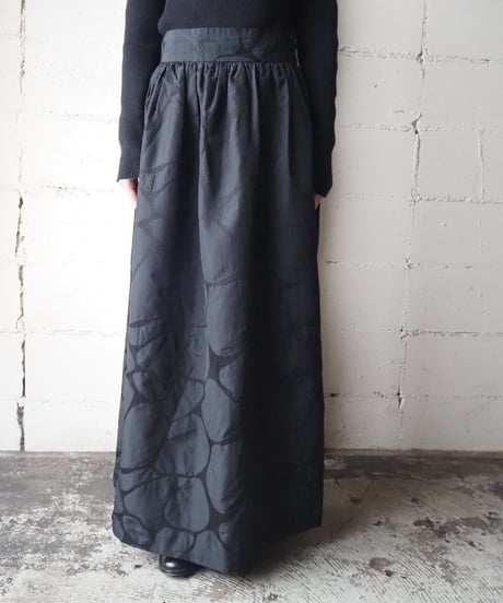 Pattern Volume Flared Skirt BK
