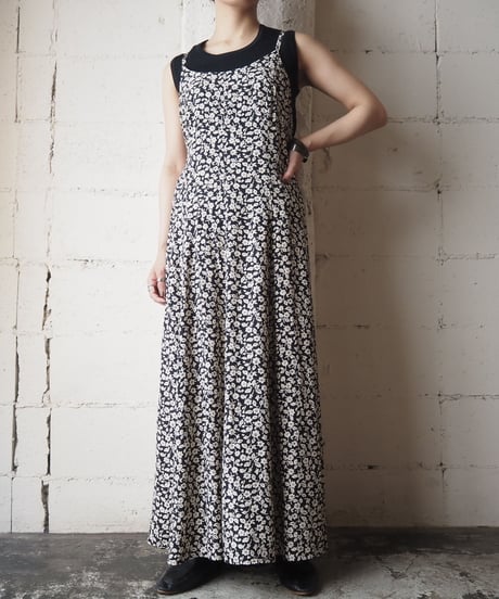 Flower Pattern Back Lace-up Dress BKWH