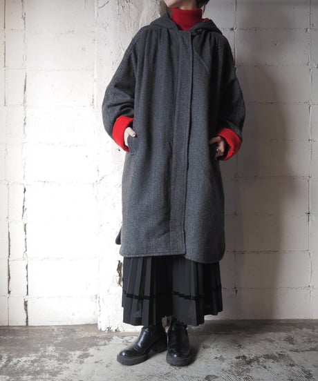 Bicolor Hooded Raglan Coat GRRE