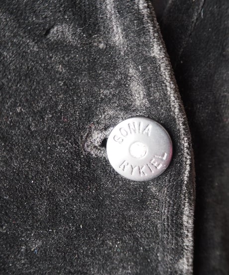SONIA RYKIEL Collarless Velour  Jacket BK