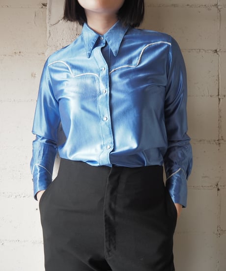 1970's Satin Western Shirt BL
