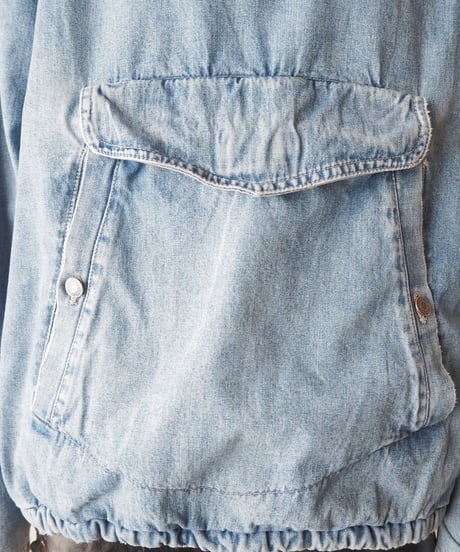 High Neck Design Denim Pullover BL