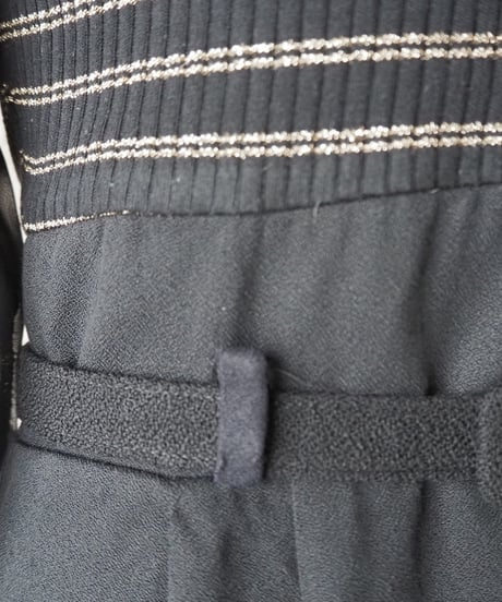 Sleeveless Border Rib Knit Jumpsuits BKGD