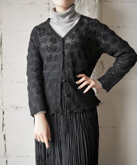 Hand Knit Crochet Cardigan BK