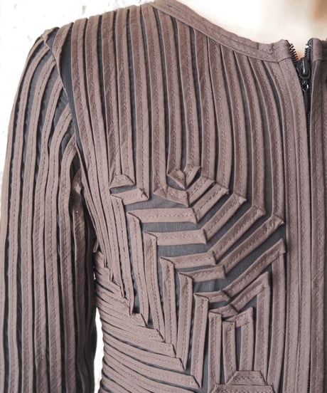 Sheer×Tape Double Zip Jacket BRBK