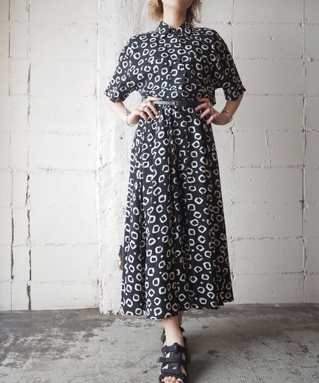 Pattern S/S Shirt Dress BKWH