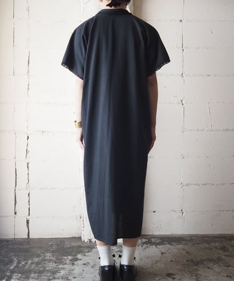 1930~40's Euro Short Sleeve Night Dress BK