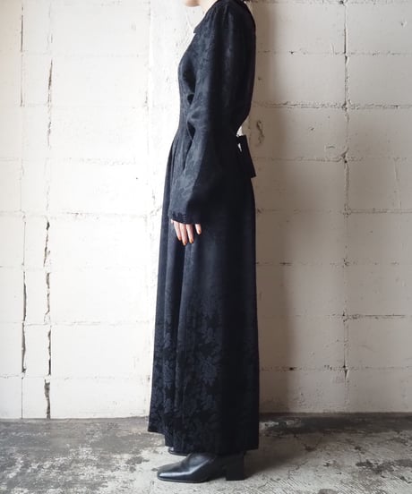 Shadow Flower Round Collar Dress BK