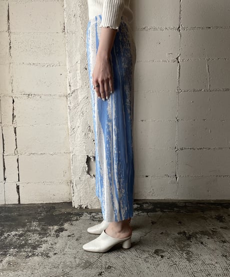 Bicolor Pleated Easy Pants LBLWH