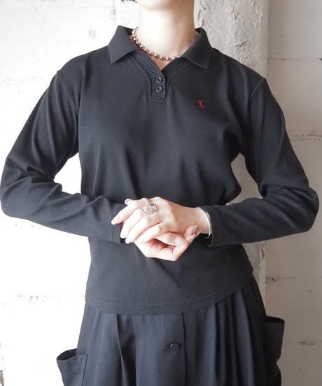 Ralph Lauren Made in USA Long Sleeve Polo Shirt BK