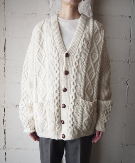 Vneck Fisherman Knit Cardigan IV