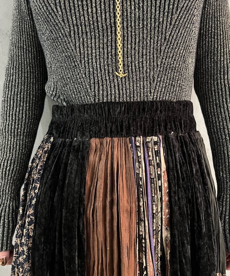 Patchwork Design Tired Easy Skirt BKBR