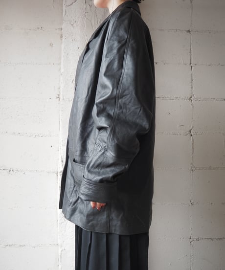 Double Breasted Leather Jacket BK
