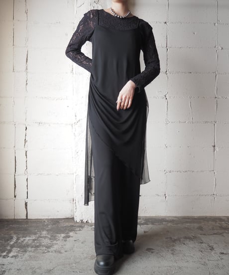 Layered Design Camisole Jumpsuit BK