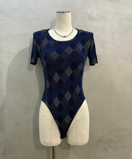 Diamond Pattern S/S Bodysuit BL