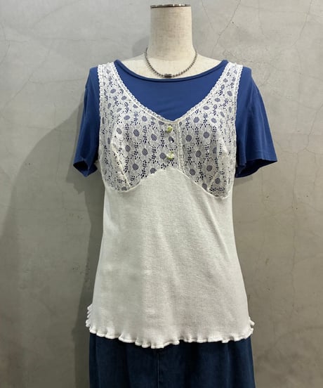 REMAKE Mellow Hem Euro Vintage Flower Lace Camisole WH