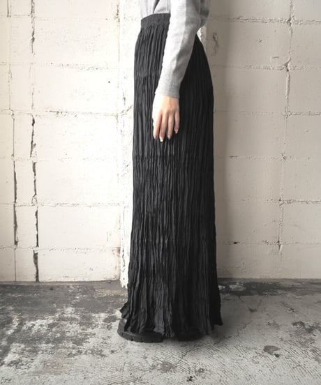 Pleated Tiered Easy Skirt BK