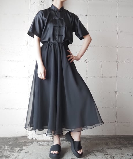 Sheer Layered Easy Skirt BK