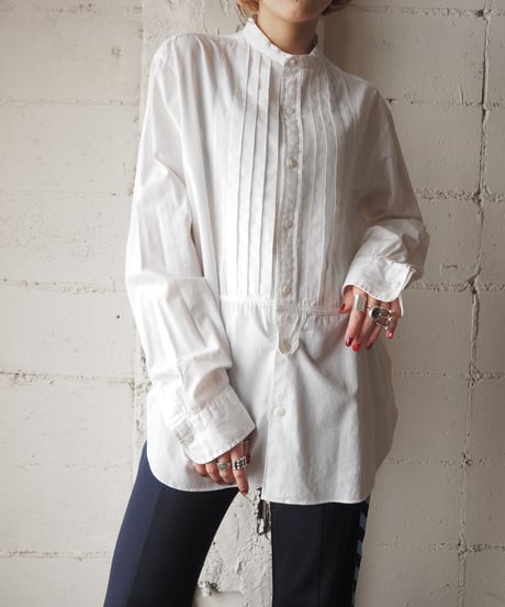 Ralph Lauren Pleated Bosom Band Collar Shirt WH