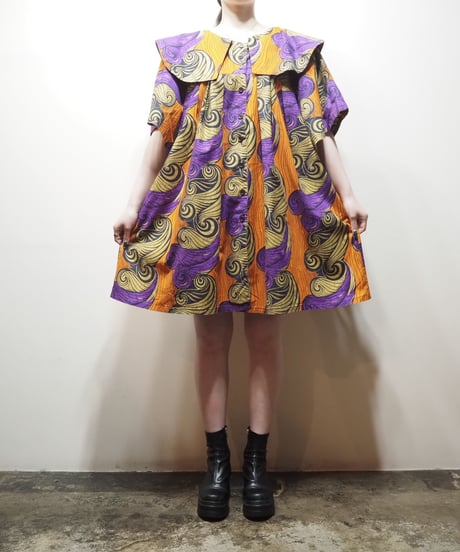 African Batik Big Collar Dress ORPUR