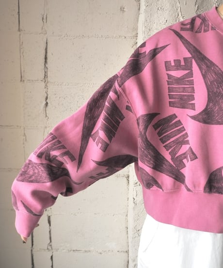 NIKE  Logo Print Wide Cropped Sweat PI